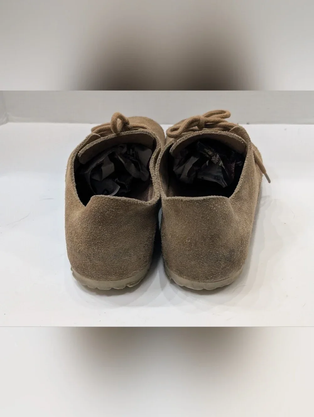 BIRKENSTOCK 41 Maine Suede Leather Oxfords Lace Up Shoes Women's 10, Men's 8 Tan